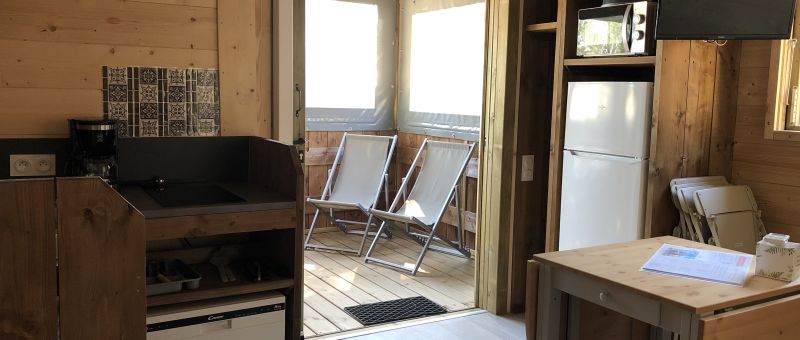 location 2 chambres chalet safari salon camping bel air pornichet espace cottage