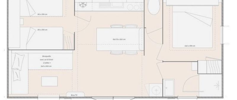 Camping Bel Air Location 2 chambres Luxe Espace cottage
